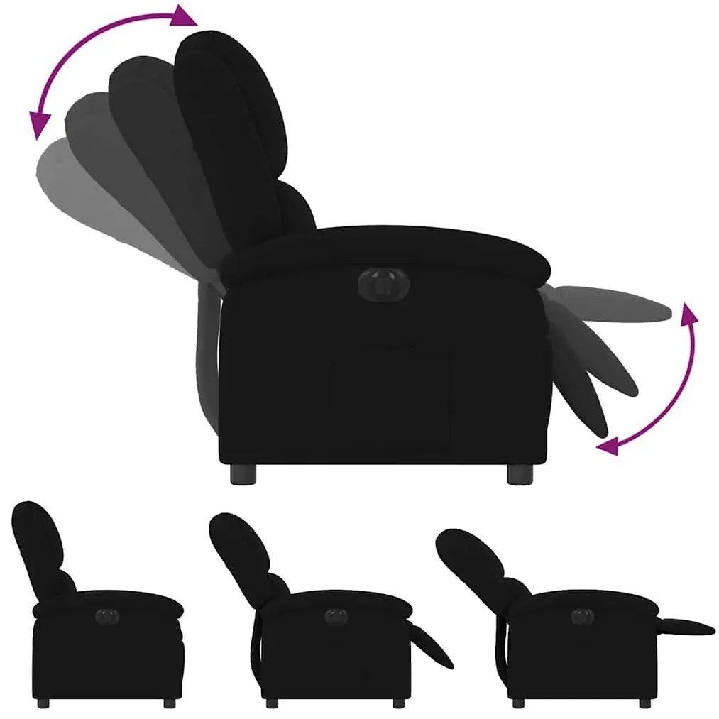 Poltrona de massagens reclinável veludo preto