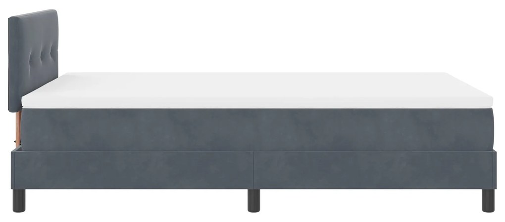 Cama Box com Colchão vidaXL Cinza Escuro 120x200 cm Veludo
