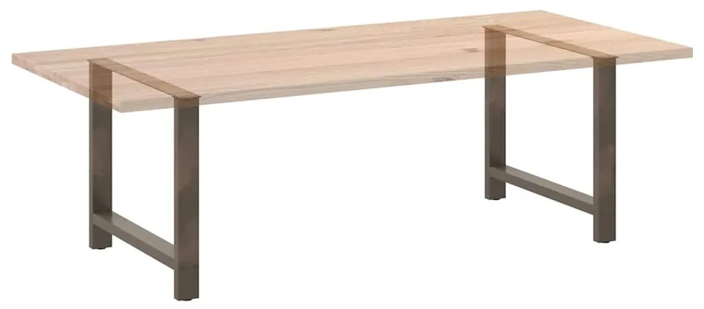 Pés para mesa de jantar em aço natural, 2 peças, 90x (72-73) cm, aço