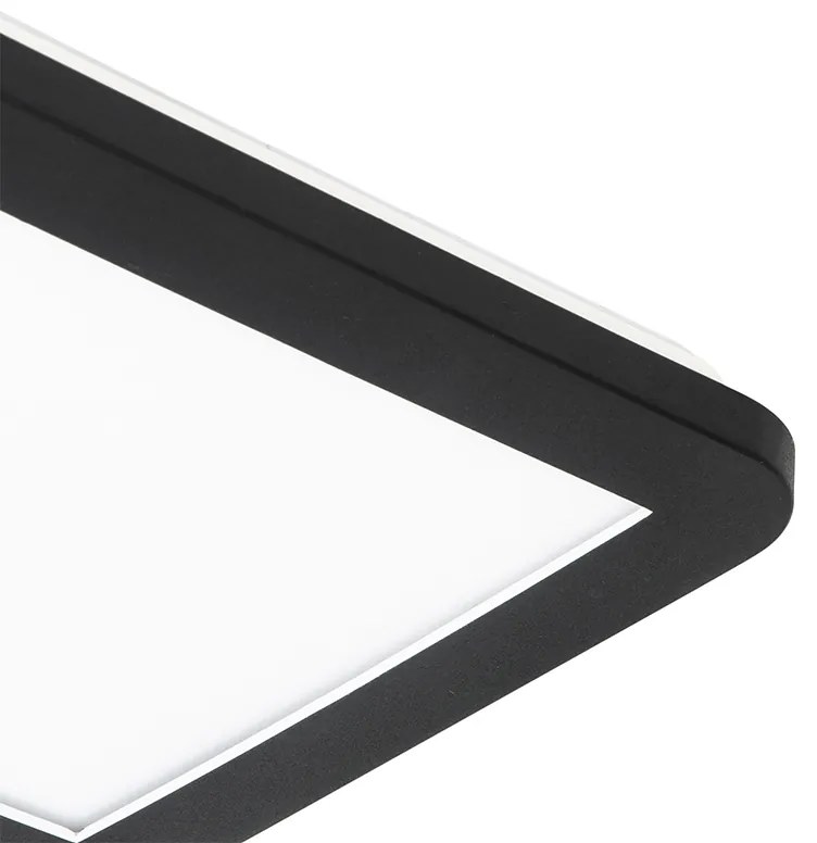 Candeeiro de tecto preto 22,5 cm com LED 3 níveis regulável IP44 - Steve Moderno