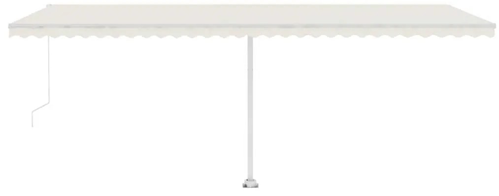 Toldo retrátil manual com LED 600x300 cm cor creme