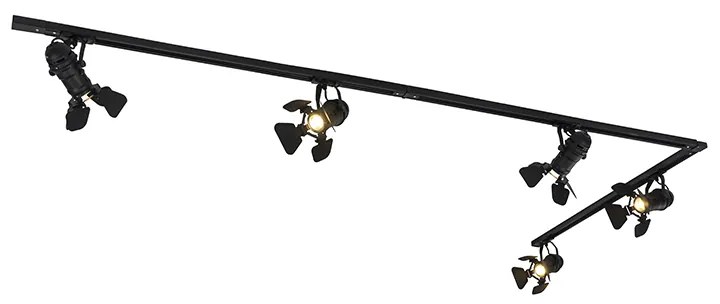 Sistema de calhas inteligentes preto 5 luzes incl. Wifi GU10 - Movie