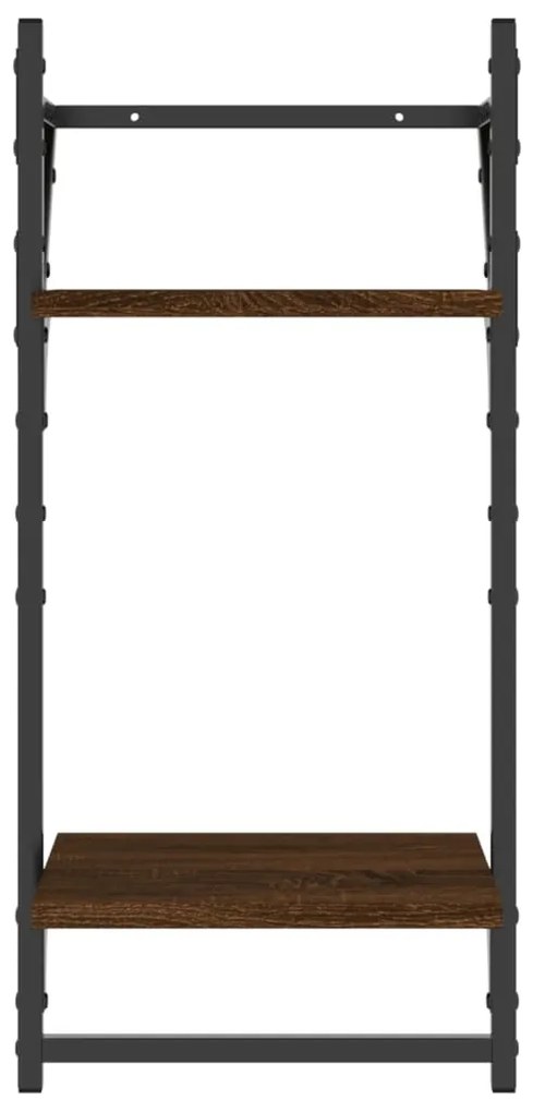 Estante 2 prat. c/ barras 2 pcs 30x25x65 cm carvalho castanho