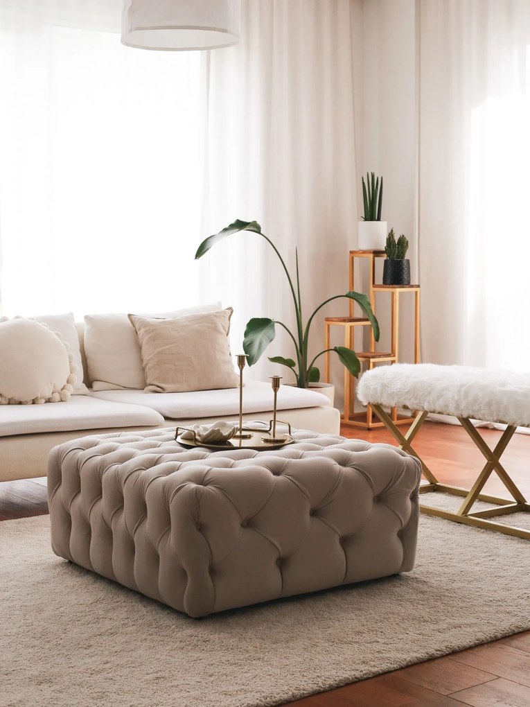 Pouffe Chester – Cream – 80x40x80 cm
