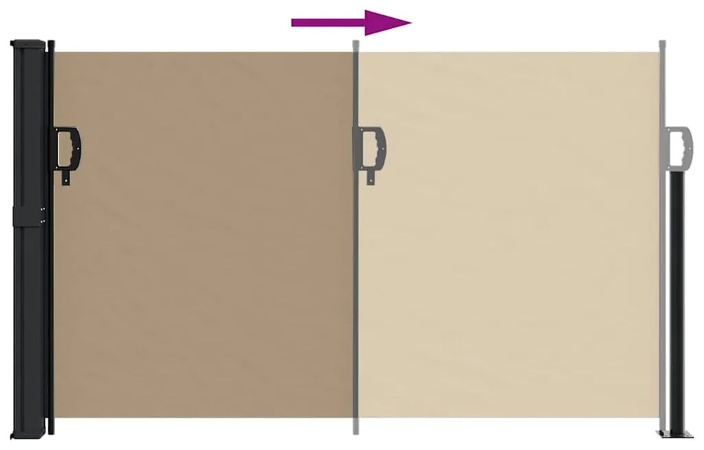 Toldo lateral retrátil 117x300 cm cinzento-acastanhado