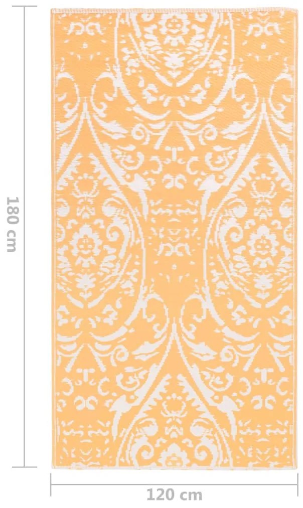 Tapete de exterior 120x180 cm ARAKIL PP laranja e branco