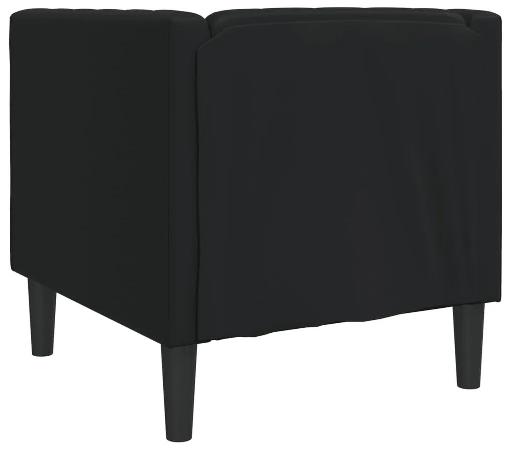 Sofá chesterfield couro artificial preto