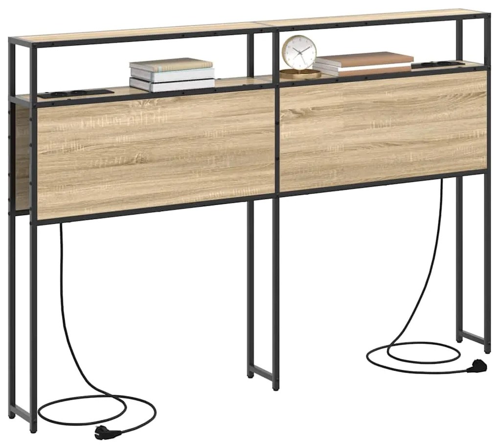 Cabeceira de armazenamento com cabeceira Carvalho Sonoma 135 cm
