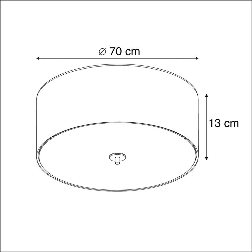 Candeeiro de teto rústico branco 70 cm - Drum Moderno,Country / Rústico