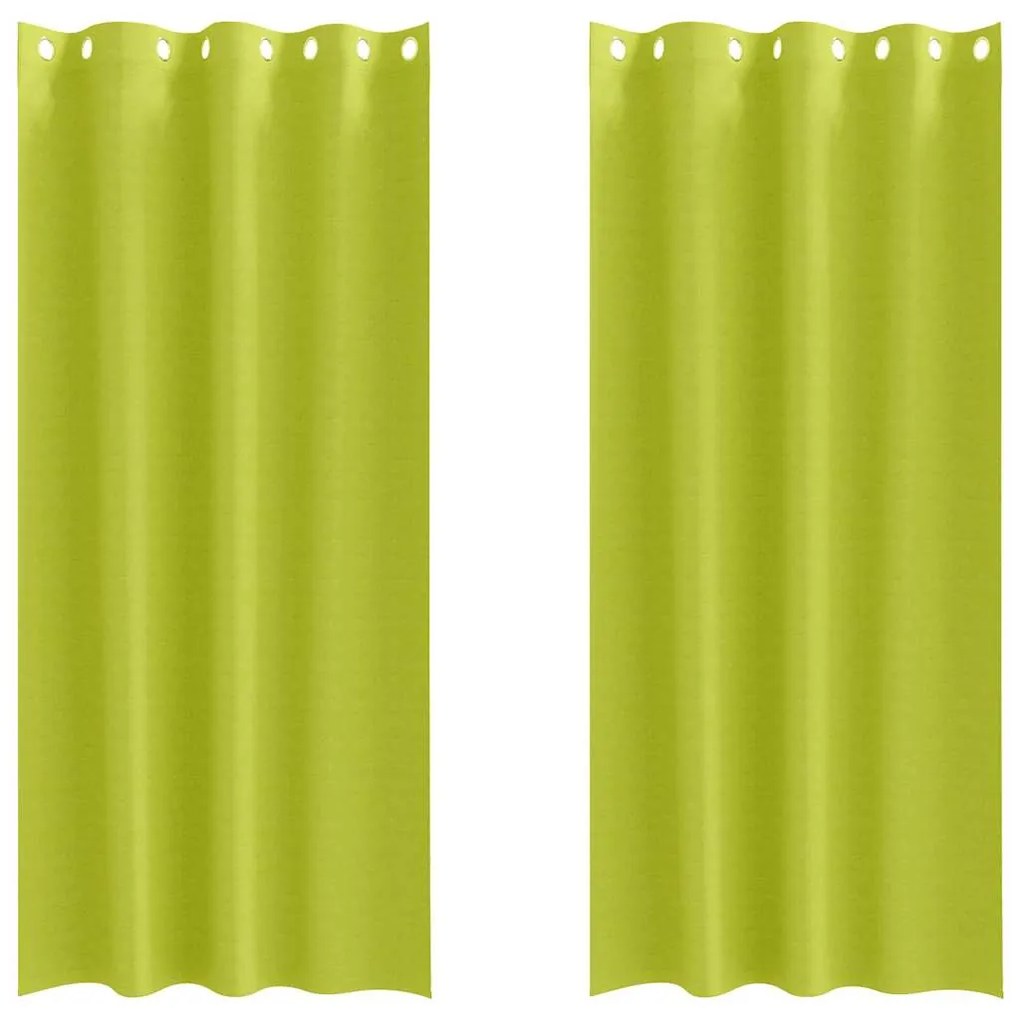 Cortinas com cortinas 2 pcs Verde maçã 225 x 140 cm Poliéster