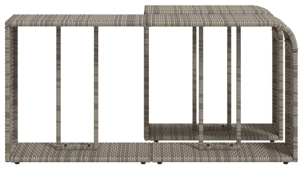 Prateleiras de arrumação 2 pcs vime PE cinzento