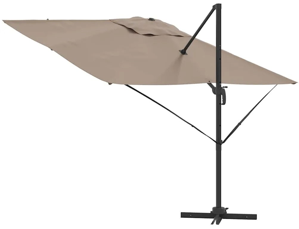 Parasol Roma Cinzento-acastanhado Largo Poliéster &amp; Aço