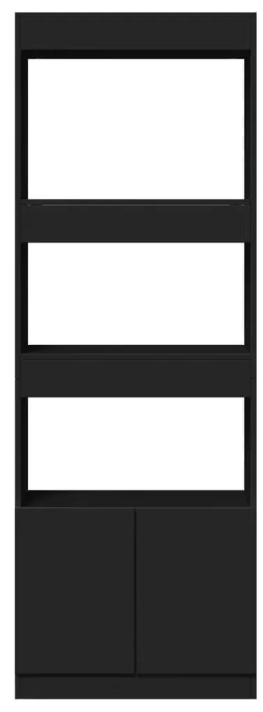 Armário alto 63x33x180 cm derivados de madeira preto