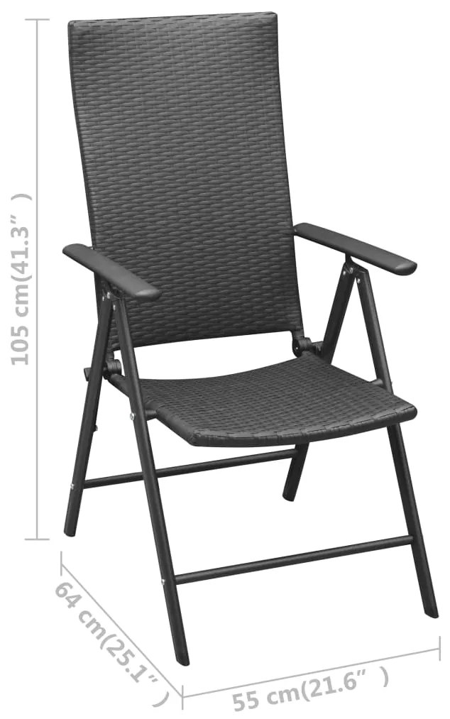 3 pcs conjunto de jantar para jardim preto