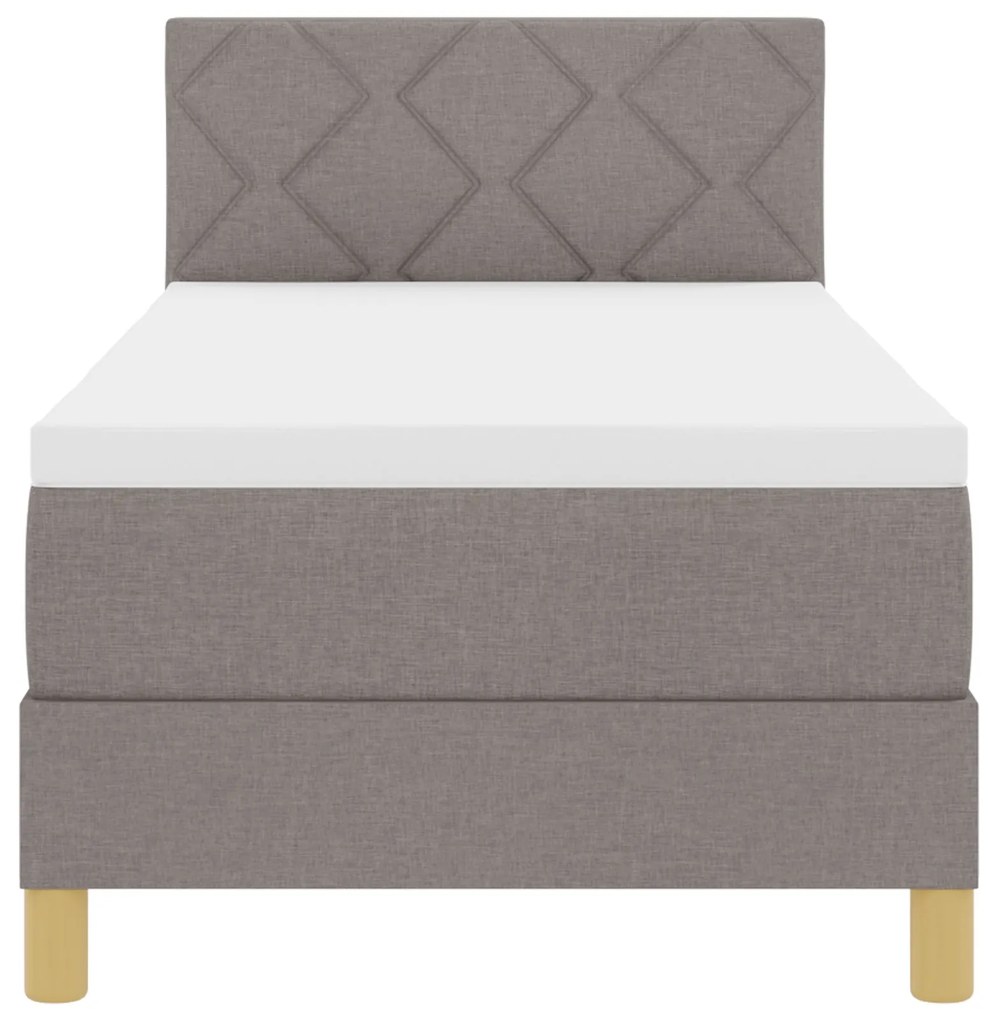 Cama Box Spring com Colchão Taupe 80x200 cm Tecido