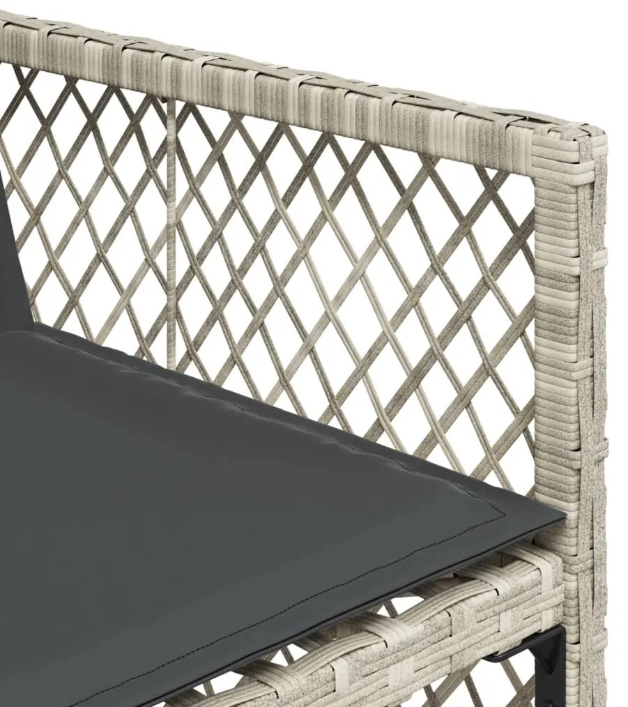 5 pcs conjunto de jantar p/ jardim c/ almofadões cinzento claro