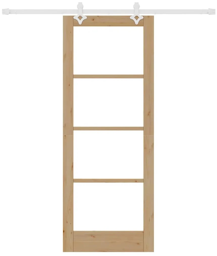 Conjunto de Porta Deslizante vidaXL com Hardware 78x202 cm Madeira Sól