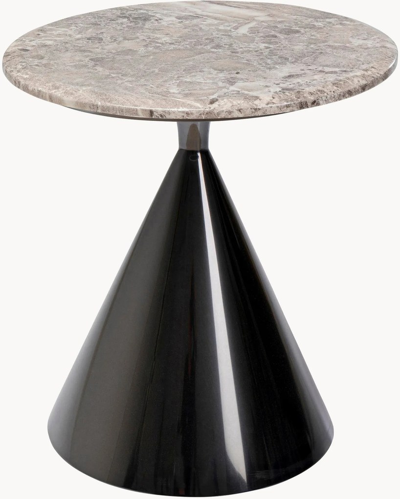 Mesa de apoio redonda com tampo efeito mármore Rita