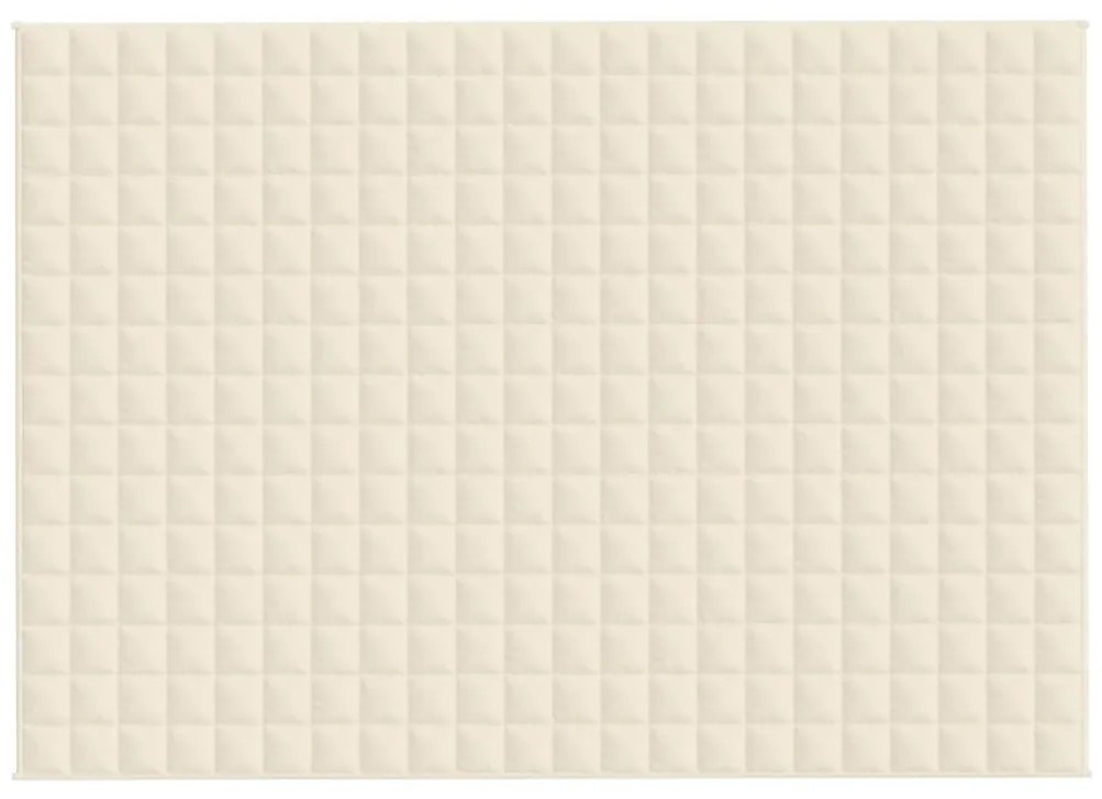 Manta pesada 7 kg 155x220 cm tecido creme-claro