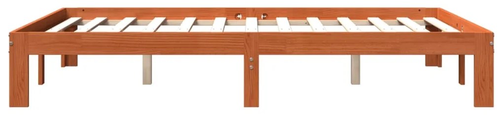 Cama sem colchão 140x190 cm pinho maciço castanho-mel