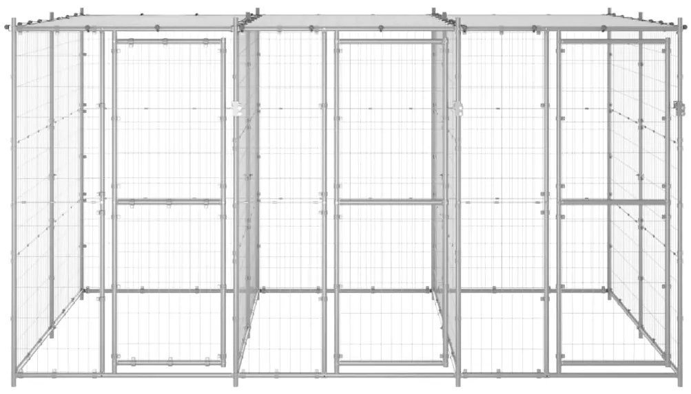 Canil de exterior com telhado 7,26 m² aço galvanizado