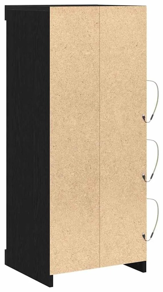 Buffet com Luzes LED Carvalho Preto 41x37x100 cm