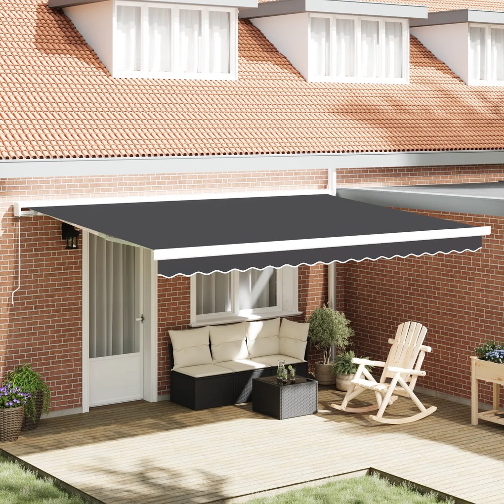vidaXL Toldo Retrátil Manual Antracite 450x300 cm