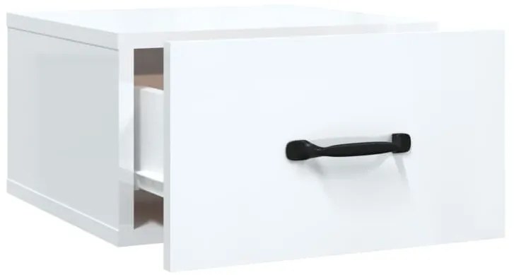 Mesas de cabeceira parede 2 pcs 35x35x20 cm branco brilhante