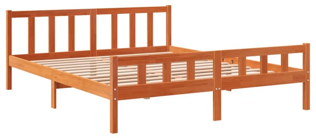 Cama sem colchão 180x200 cm pinho maciço castanho-mel
