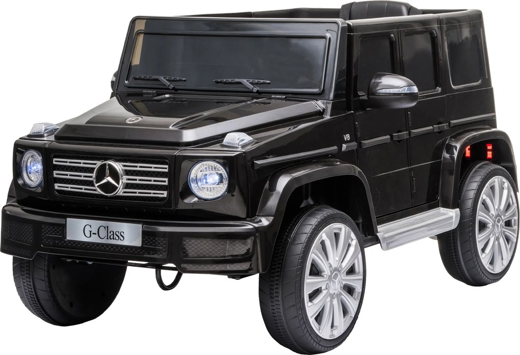 HOMCOM Carro Elétrico BENZ G500 Todo-o-Terreno com Bateria 12V Veículo Elétrico com Música Buzina Velocidade 3-5 km/h Preto | Aosom Portugal