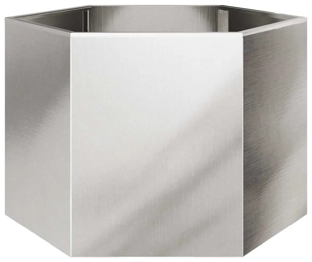 Vaso/floreira de jardim hexagonal 69x60x45 cm aço inoxidável