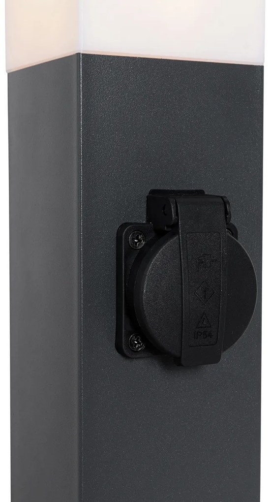 Candeeiro de exterior cinzento escuro 45cm com soquete IP44 - Malios