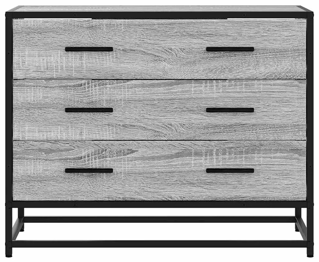 Cómoda com 3 Gavetas - 70x41x56 cm - deriv. madeira - cinzento sonoma