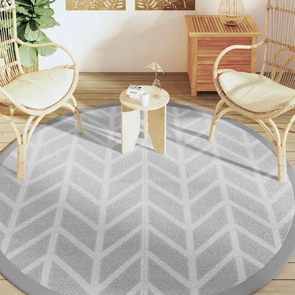 Tapete de exterior Ø200 cm ARAKIL PP cinzento