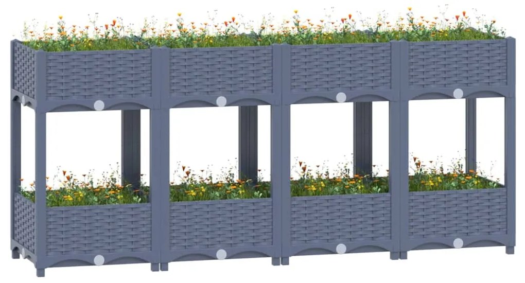 vidaXL Canteiro elevado 160x40x71 cm polipropileno