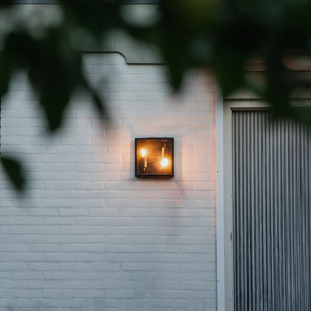 Luminária de teto exterior industrial preta 2 luzes - Rotterdam