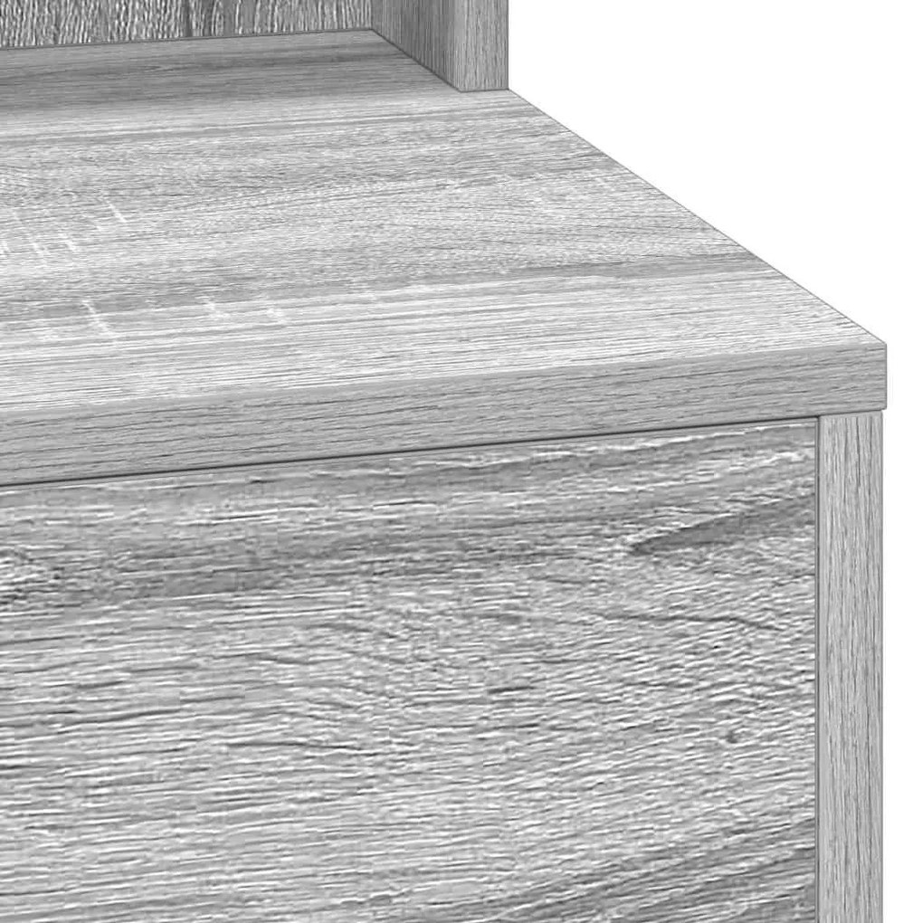 Mesa de Maquiagem vidaXL com Luzes LED Cinza Sonoma 100x41x135 cm