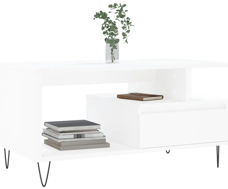 Mesa de centro 90x49x45 cm derivados de madeira branco