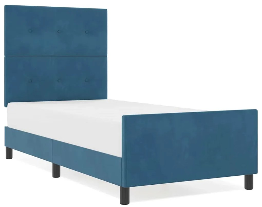 Cama vidaXL Azul-marinho 80x200 cm Veludo