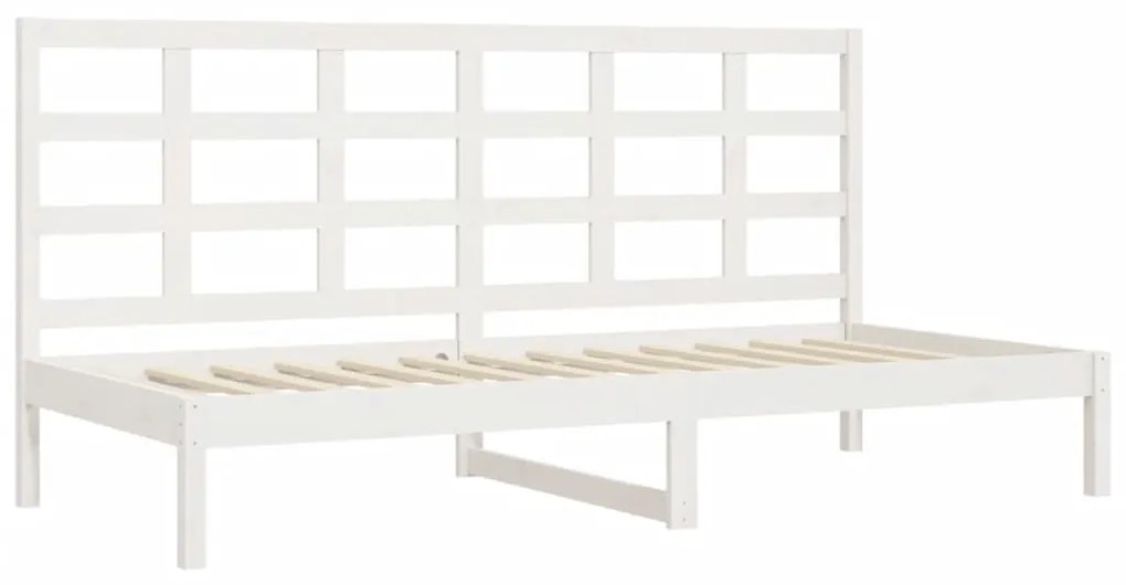 Sofá-cama sem colchão 90x200 cm madeira de pinho maciça branco