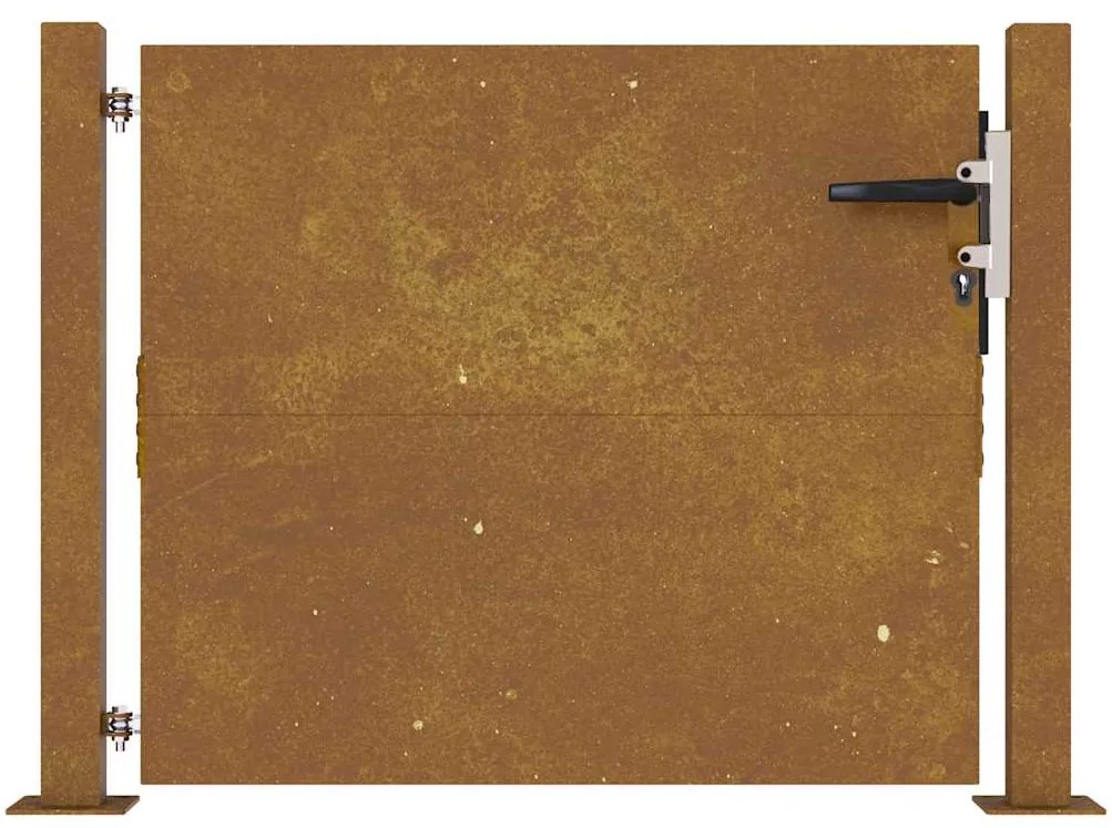 Portão de jardim 105x105 cm aço corten