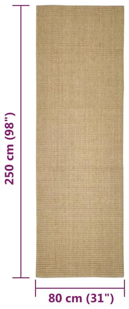 Tapete de sisal para poste arranhador 80x250 cm