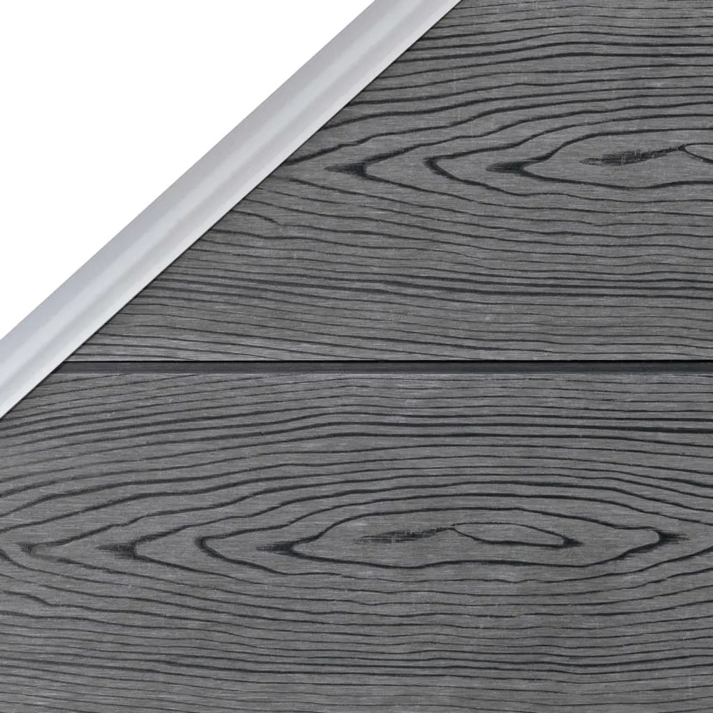 Painel vedação WPC 1 quadrado + 1 inclinado 273x186 cm cinzento
