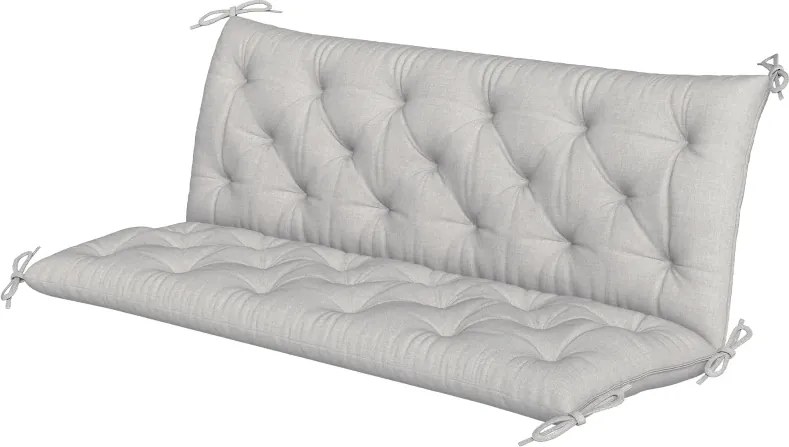 Almofada para Banco de Jardim com Encosto Enchimento Espesso e Fitas de Fixação para Interior e Exterior 150x98x8 cm Cinza