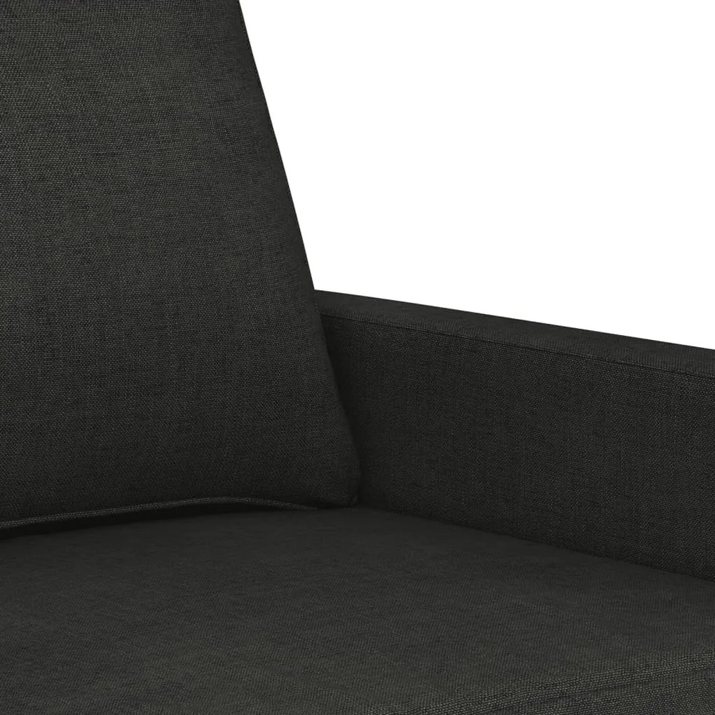 Sofá de 3 lugares tecido 180 cm preto