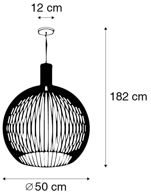 Candeeiro de suspensão de design preto 50 cm - Wire Dos Design