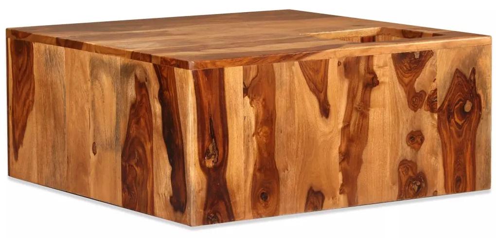 Mesa de centro em madeira de sheesham maciça 70x70x30 cm