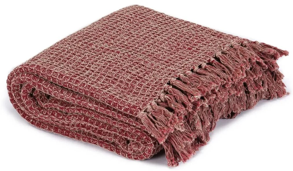 Manta em algodão 160x210 cm bordô