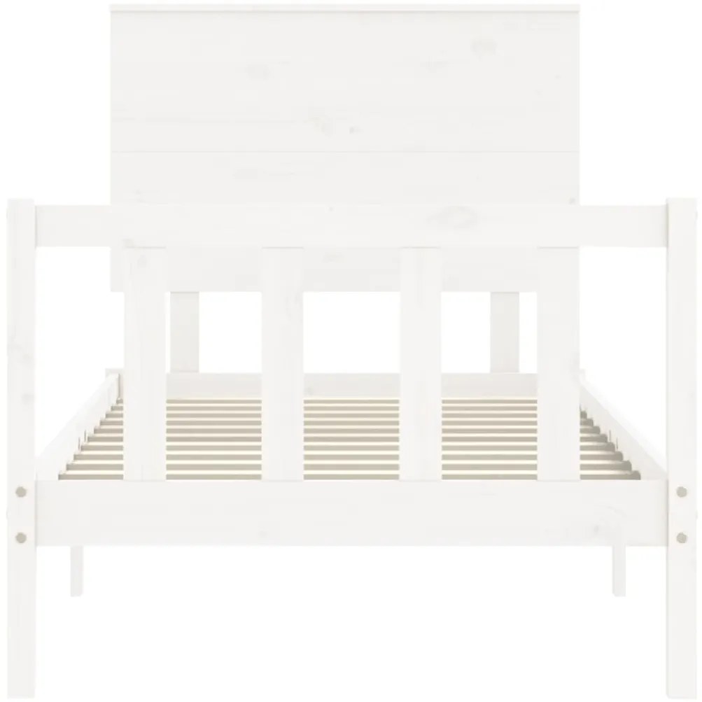 Cama sem colchão 90x200 cm madeira de pinho maciça branco