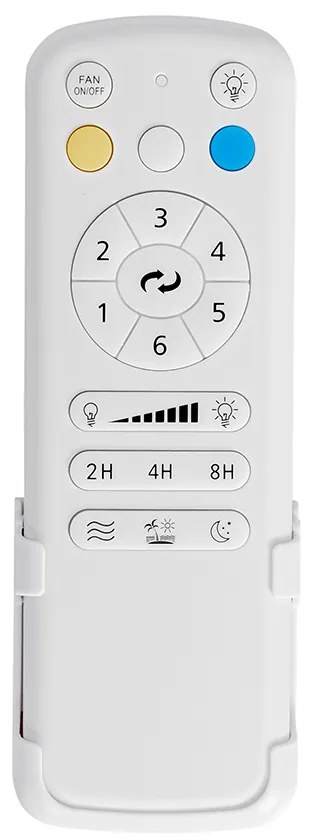 Ventilador de teto branco com madeira 131,5cm incl. LED regulável com controle remoto - Jerri